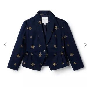 Janie and Jack GLITTER FLORAL PEPLUM SATEEN BLAZER size 2t girls blazer.